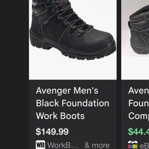 Avenger Men's Black Safety Boots